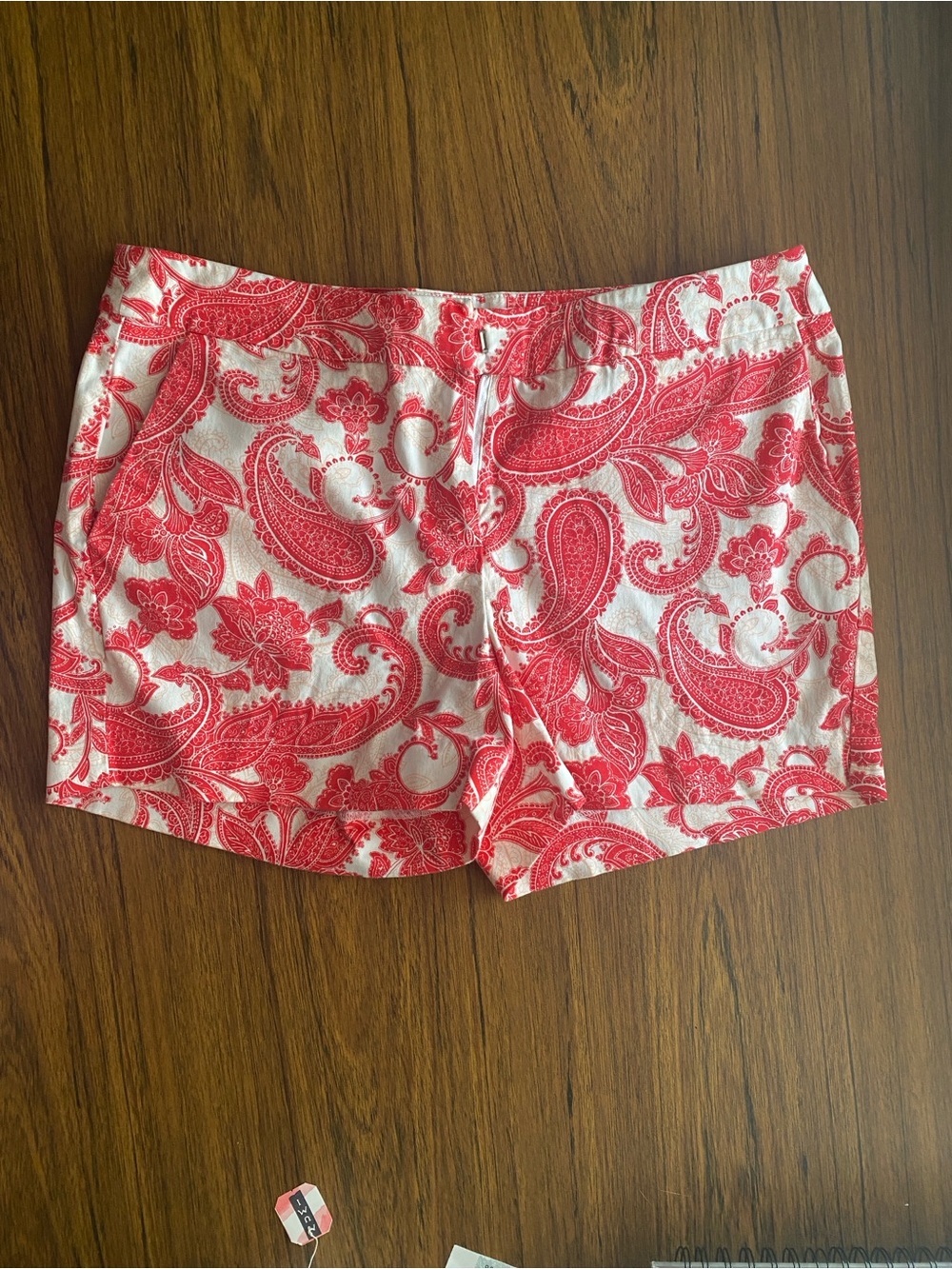 Kenji Red Paisley Print Women's Shorts
